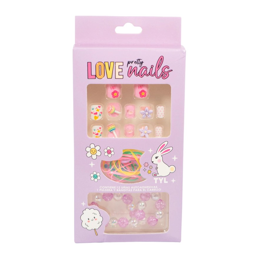 [49424] CAJA SET DE UÑAS POSTIZAS KIDS (LILA) THELMA Y LOUISE