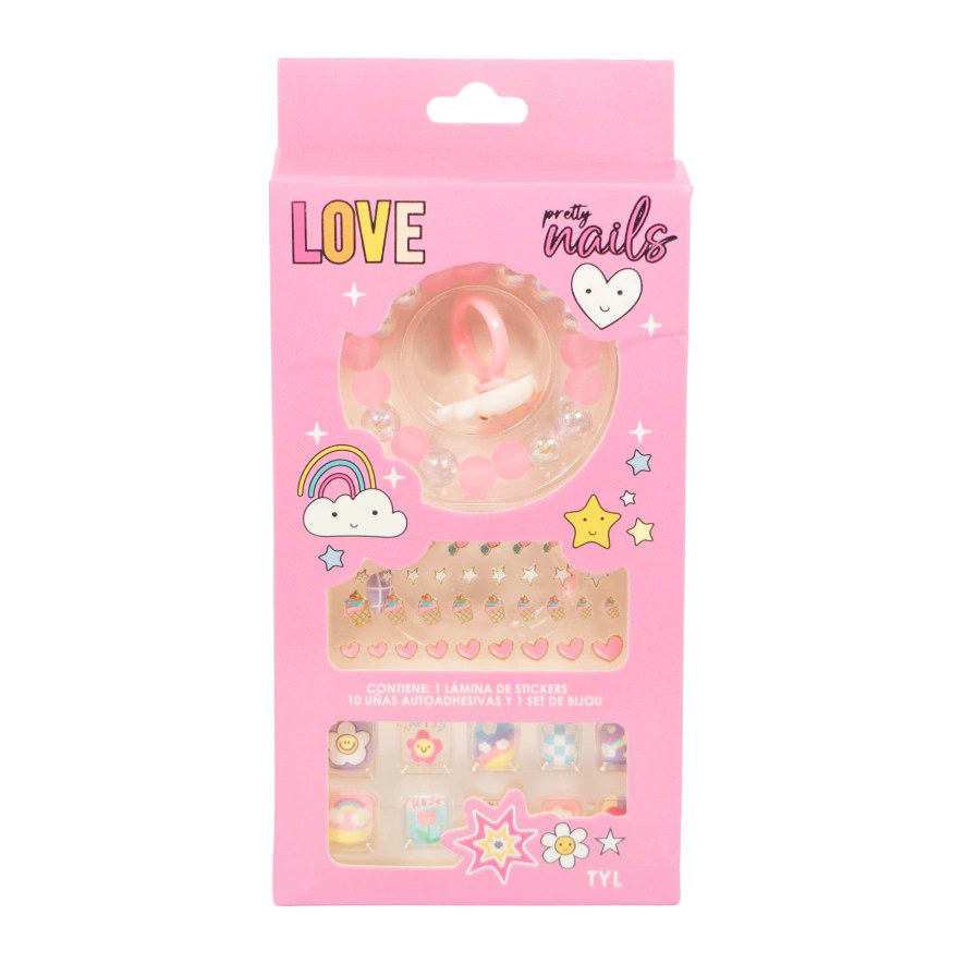 [49425] CAJA SET DE UÑAS POSTIZAS KIDS (ROSA) THELMA Y LOUISE